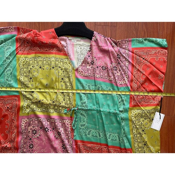 W By Worth Womens Blouse Dress Multicolor Rainbow Floral Size M - Picture 9 of 10